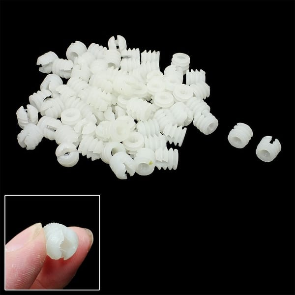 70 Pcs Furniture Connector Fittings White Hard Plastic Preinserted Nut