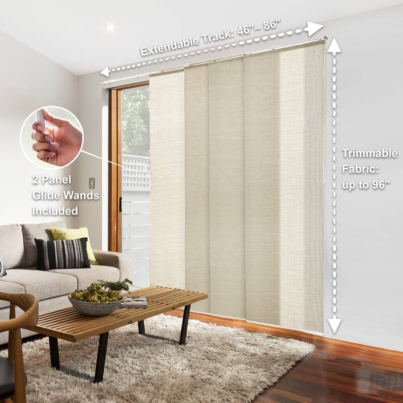 CHICOLOGY Adjustable Sliding Panels, 4-Rail Track, Light Filtering