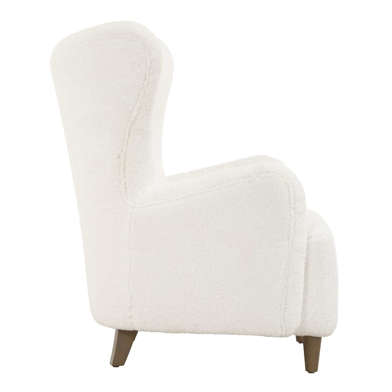 Uttermost Ingel White Wingback Armchair - 33.00" W x 39.50" H x 34.00" D