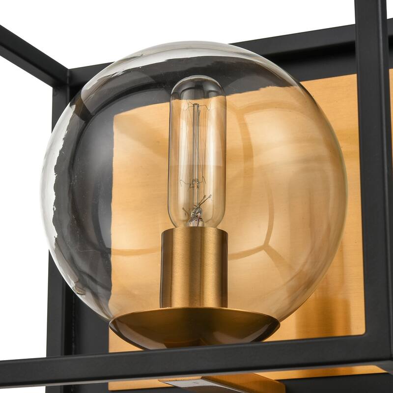 Light Society Vinn 1-Light Vanity Light - Black/Brushed Brass