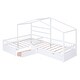 preview thumbnail 8 of 19, Twin Size House Platform Kids Bed Frame with Three Storage Drawers, White
