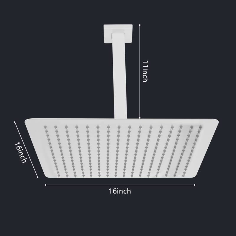 16" Square High Pressure Rain Shower Head,304 Stainless Steel Rain Shower Head