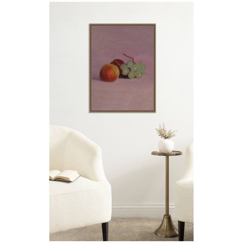 Kate and Laurel Still Life with Fruit 1905 Odilion Redon Vertical by Nostalgia Prints Framed Canvas Wall Art Print