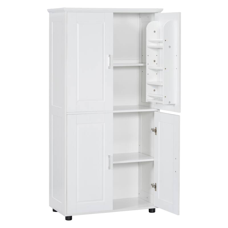 GDFStudio - Harper Spacious Tall Freestanding Storage Cabinet with Adjustable Shelves - Floor Storage Cabinet