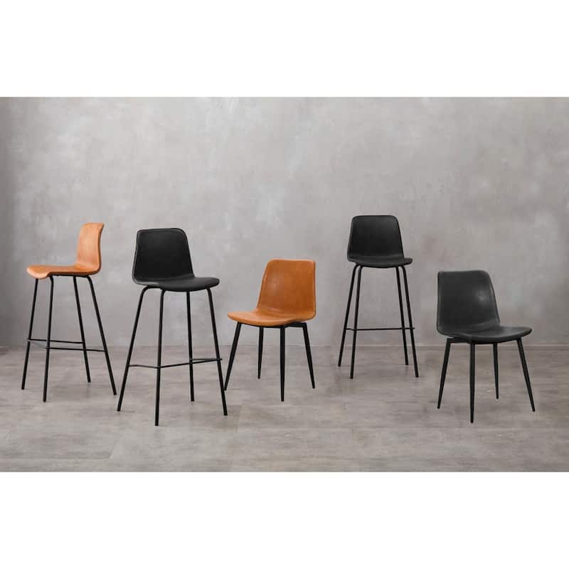 (Set of 2) Erwin Faux Leather Bar & Counter Stool (2 Color Options)