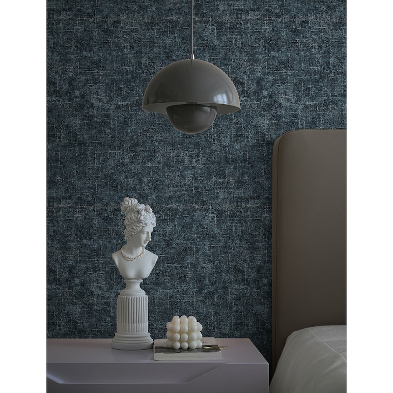 Advantage Beloit Indigo Shimmer Linen Wallpaper