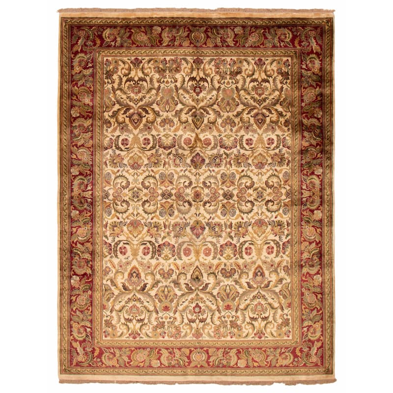 ECARPETGALLERY Hand-knotted Essex Cream Wool Rug - 7'10 x 10'3 - Cream - 7'10 x 10'3