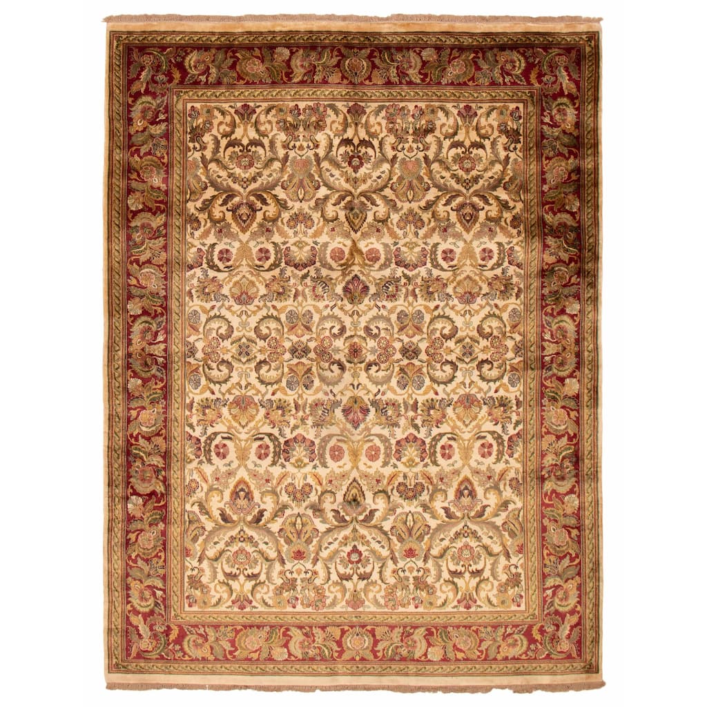 ECARPETGALLERY Hand-knotted Essex Cream Wool Rug - 7'10 x 10'3