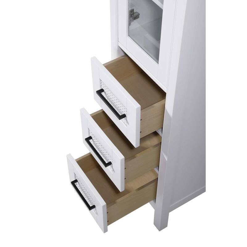 Winslow 16-28 Inch Bath Storage Glass Cabinet