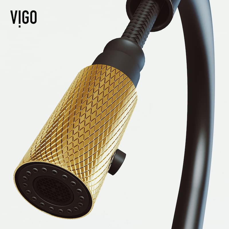 VIGO Bristol 19" H Single Handle Pull-Down Sprayer Kitchen Faucet