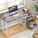 preview thumbnail 47 of 56, Computer Desk with 5 Drawers, Reversible Writing Desk with File Cabinet Printer Stand