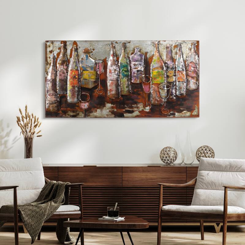 5 O'Clock Mixed Media Iron Hand Painted 3D Wall Art