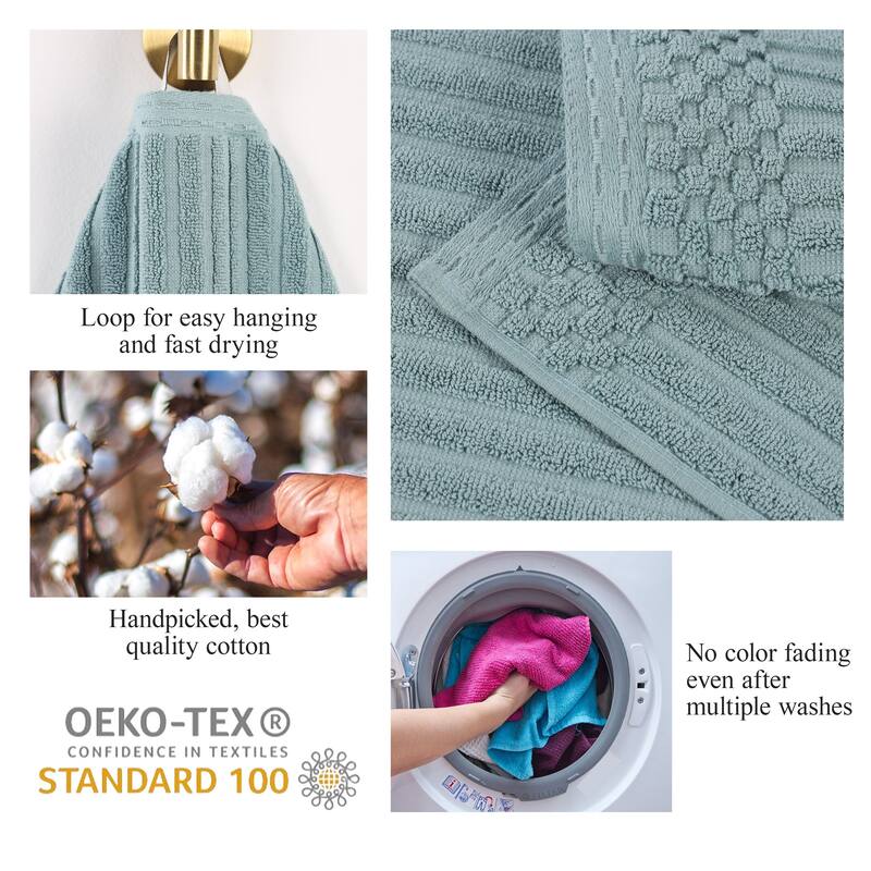 Superior Soho Ribbed Cotton Hand Towel Set of 4