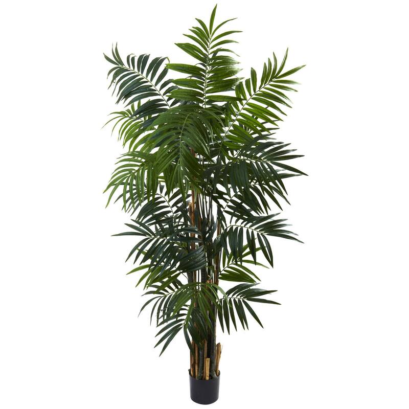 Decorative Palm Tree 6ft - Tropical Home Accent with Lush Green Leaves - Indoor Outdoor DÃ©cor - 6ft.