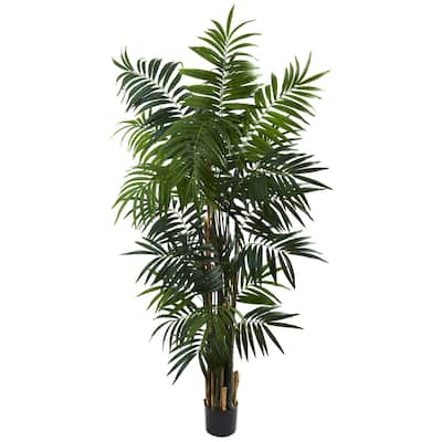 Decorative Palm Tree 6ft - Tropical Home Accent with Lush Green Leaves - Indoor Outdoor DÃ©cor - 6ft.