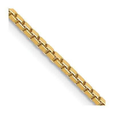Curata 14k Yellow Gold Polished 9" 1.5mm Box Chain Anklet (Lobster Claw)