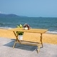 preview thumbnail 36 of 59, SAFAVIEH Outdoor Akita Folding Table with Umbrella Hole - 54.6" x 31.2" x 28.08"