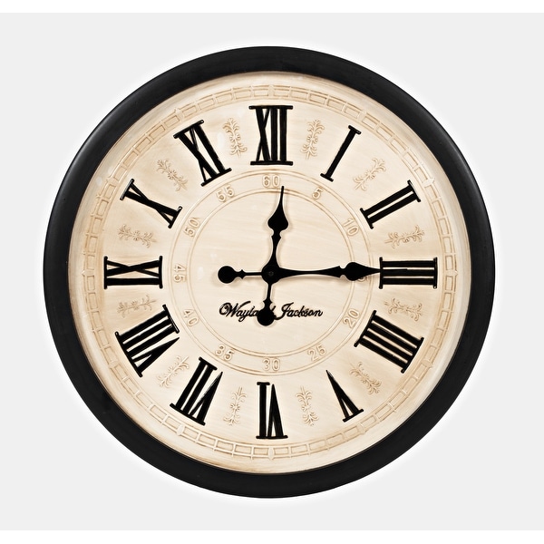 Wayland Jackson Engraved Solid Wood Cream 24-inch Clock by Jofran. Opens flyout.
