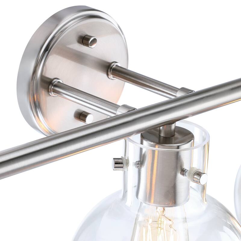 3-Light 24.61-in Vanity Light with Brushed Nickle and Clear Glass Shade