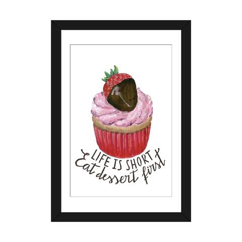 iCanvas "Life Is Short With Strawberry Cupcake" by blursbyai