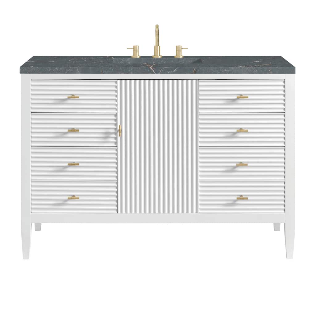 James Martin Vanities 485-V48-3PBL Myrrin 48" Single Basin Wood Vanity