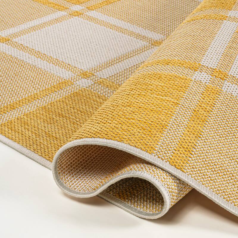 JONATHAN Y Lior Traditional Farmhouse Bold Gingham Indoor/Outdoor Area Rug