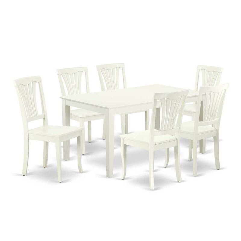 Rectangular Dining Set 7Pc Table & Chair Set - 60 Inch Table, Vertical Slatted Design