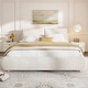 preview thumbnail 66 of 94, Upholstered Platform Bed with Curve-Shaped Design Headboard