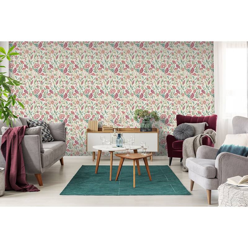 Arthouse Mallory Pink Vivid Floral Wallpaper