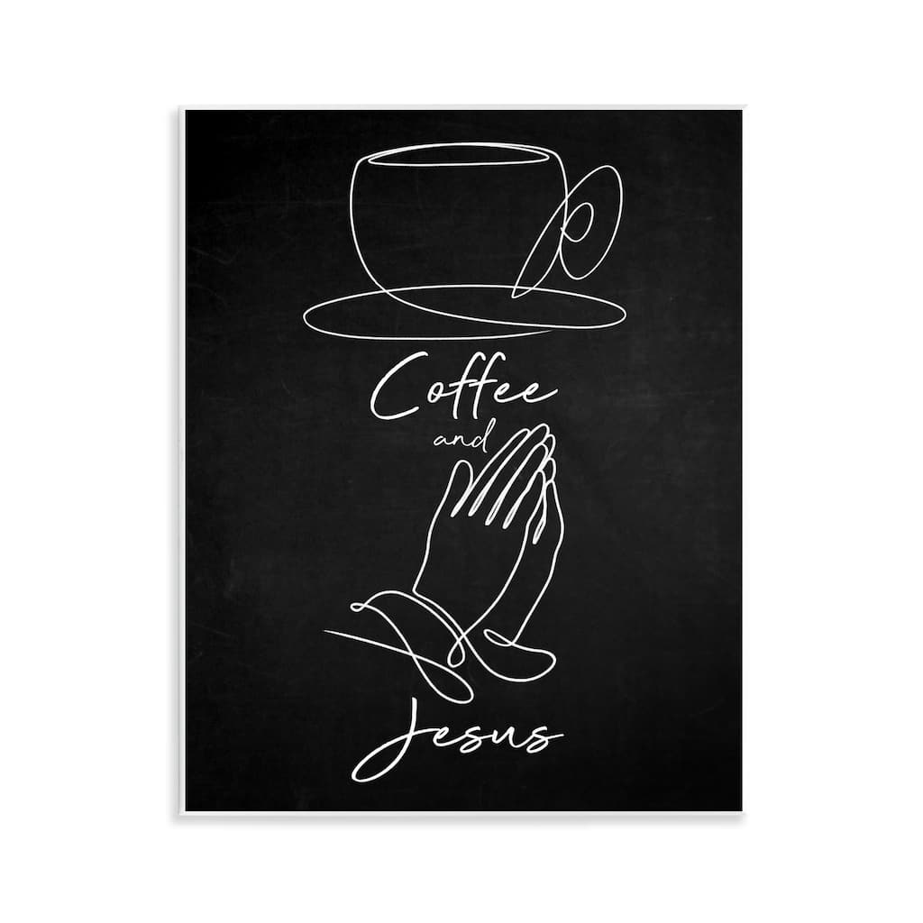 Stupell Coffee & Jesus Prayer Wall Plaque Art Design By Marcus Prime