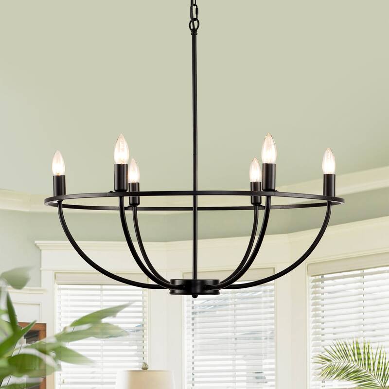 6-Lights ​Curved Arms Wagon Wheel Chandeliers