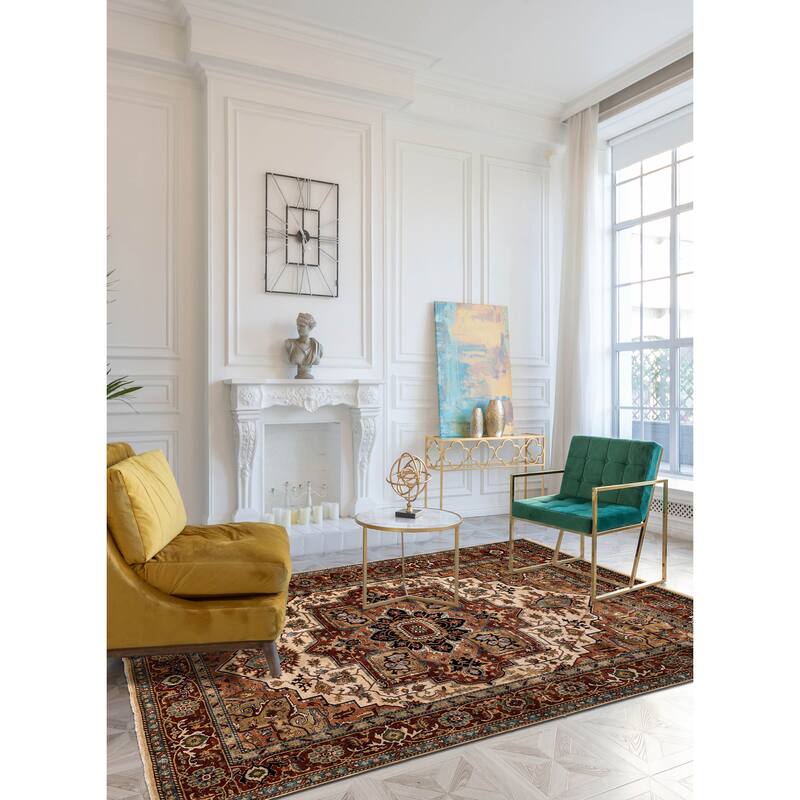 ECARPETGALLERY Hand-knotted Jules Sultane Ivory Wool Rug - 9'0 x 12'0