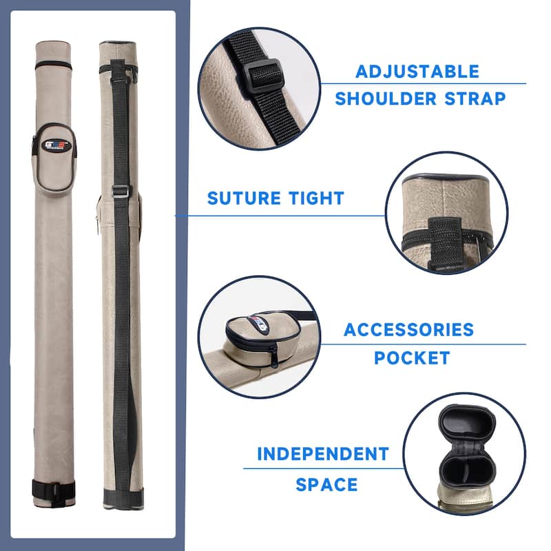 GSE™ 1x1 Hard Billiard Pool Cue Stick Carrying Case, Billiard Cue Case Holds 1 Butts/1 Shafts (5 Colors)