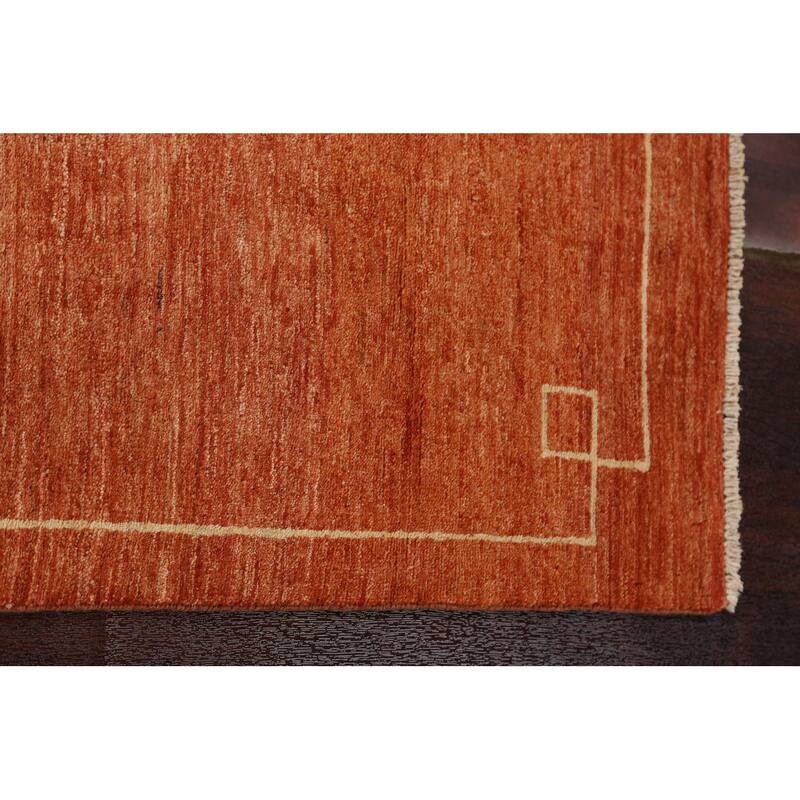 Bordered Gabbeh Kashkoli Oriental Wool Runner Rug Hand-knotted Carpet - 2'5" x 9'3"