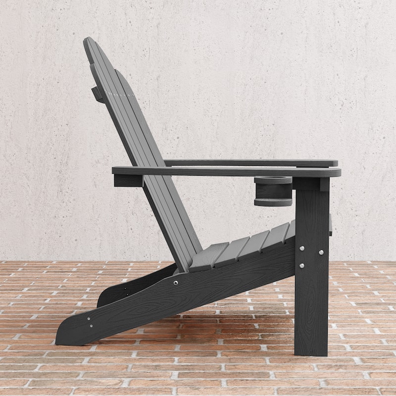 LUE BONA Patio HDPS Adirondack Chair Plastic Weather Resistant Outdoor Chairs Set of 4 - 30 in.W x 35 in.D x 36.5 in.H