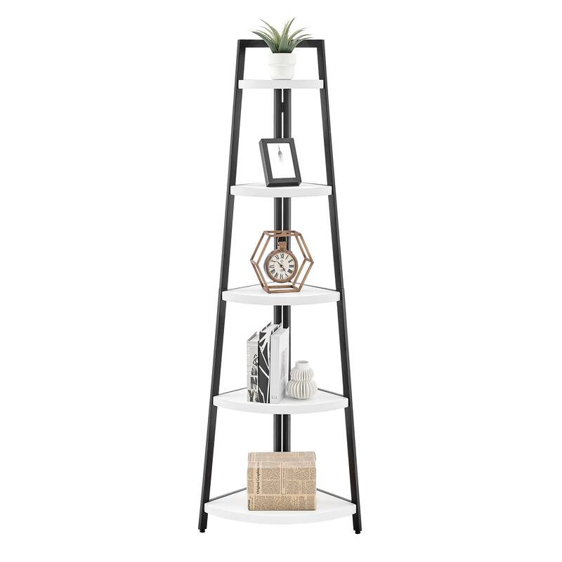 Danya B. Free-Standing 5-Tier Pyramid Industrial Corner Shelf