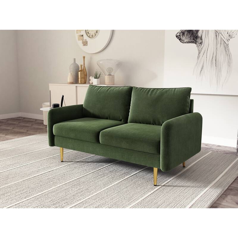 58'' Velvet Square Arm Loveseat