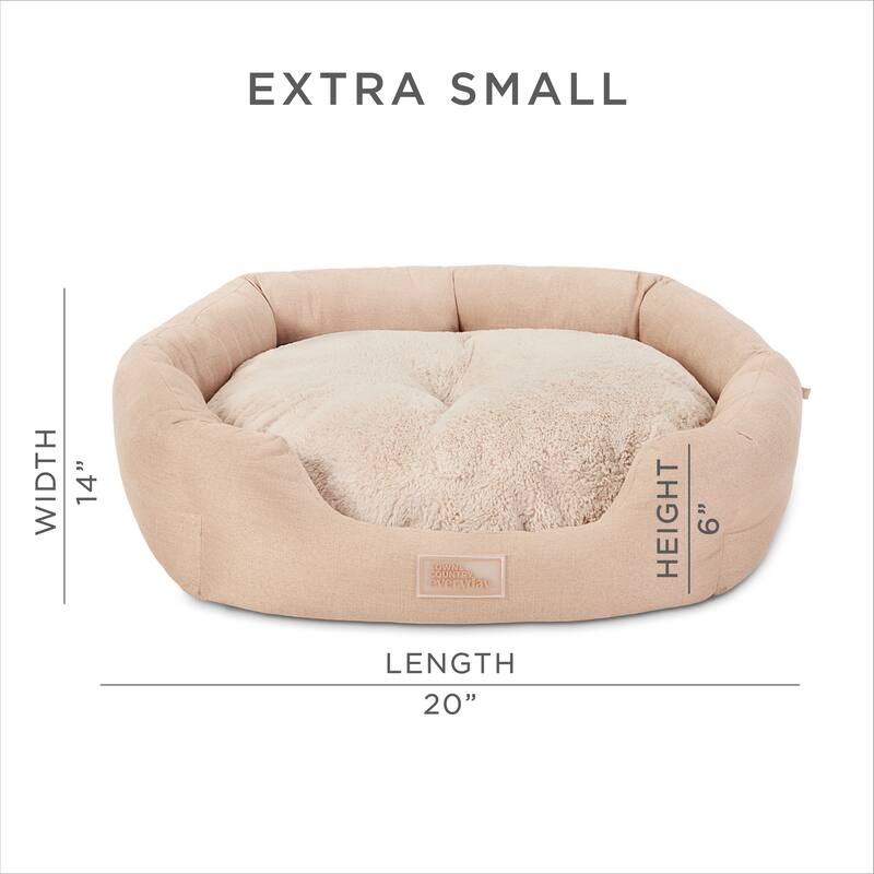 TOWN & COUNTRY EVERYDAY CuddleTown Faux Linen Comfy Cozy Cuddler Pet Bed