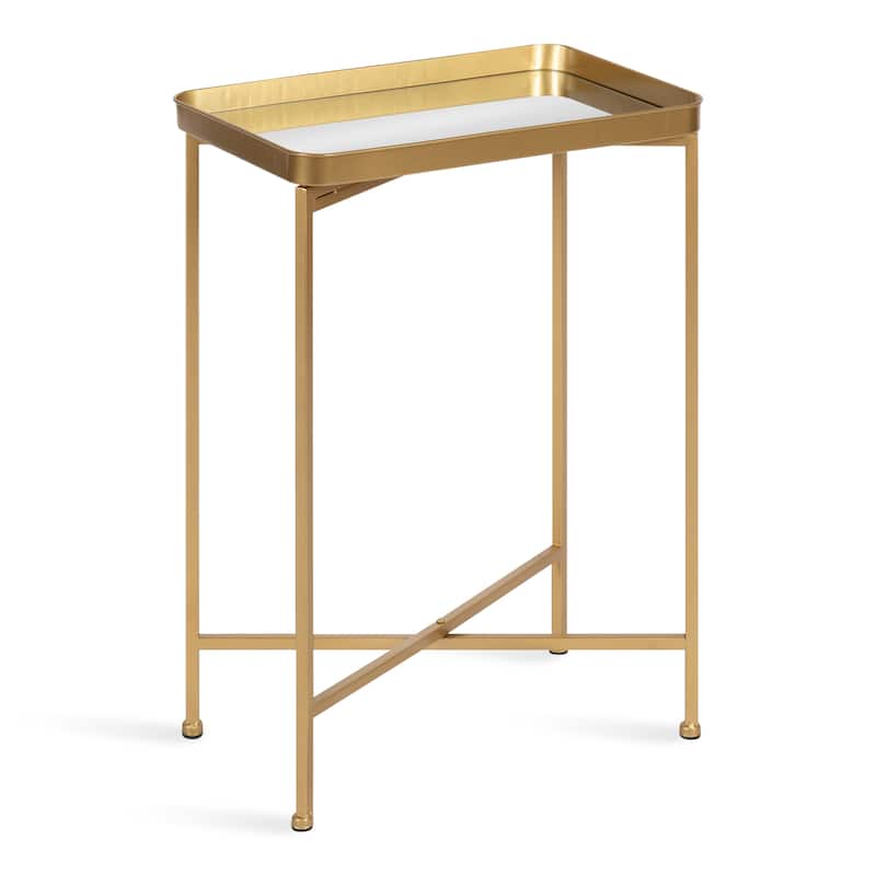 Kate and Laurel Celia Metal Tray Accent Table - 18x12x26 - Gold