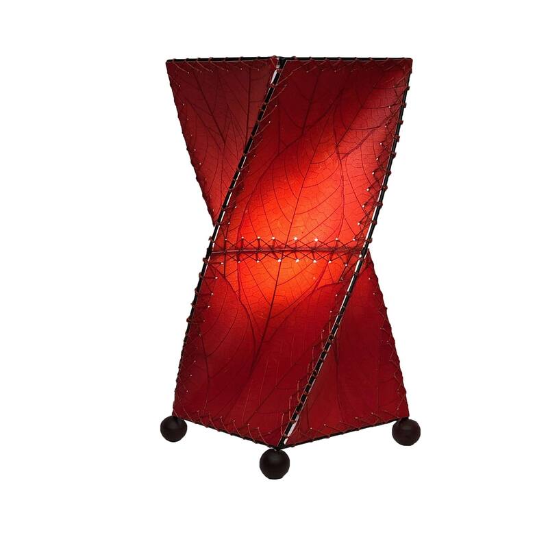 Eangee Handmade Twist Table Lamp, Cocoa Leaves Shade, 8 x 8 x 18 in.