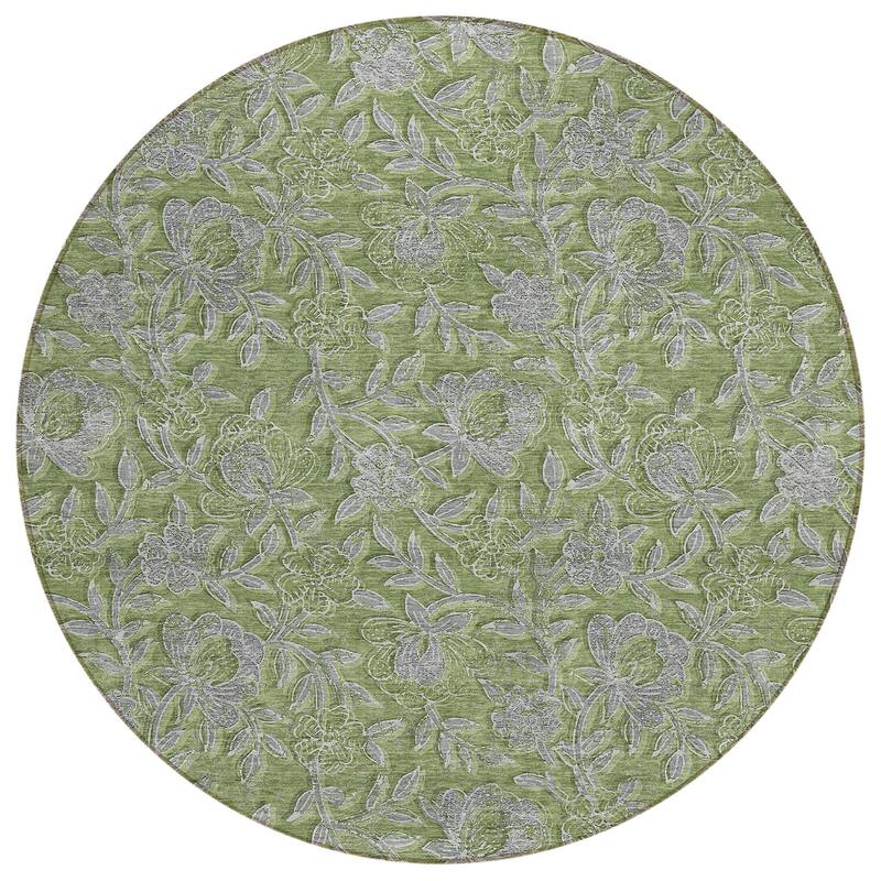 HomeRoots Floral Transitional Rectangle Outdoor Rug