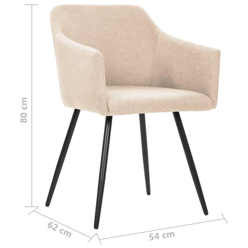 vidaXL Dining Chairs Upholstered Chair with Metal Legs for Living Room Fabric - 21.3" x 24.4" x 31.5"