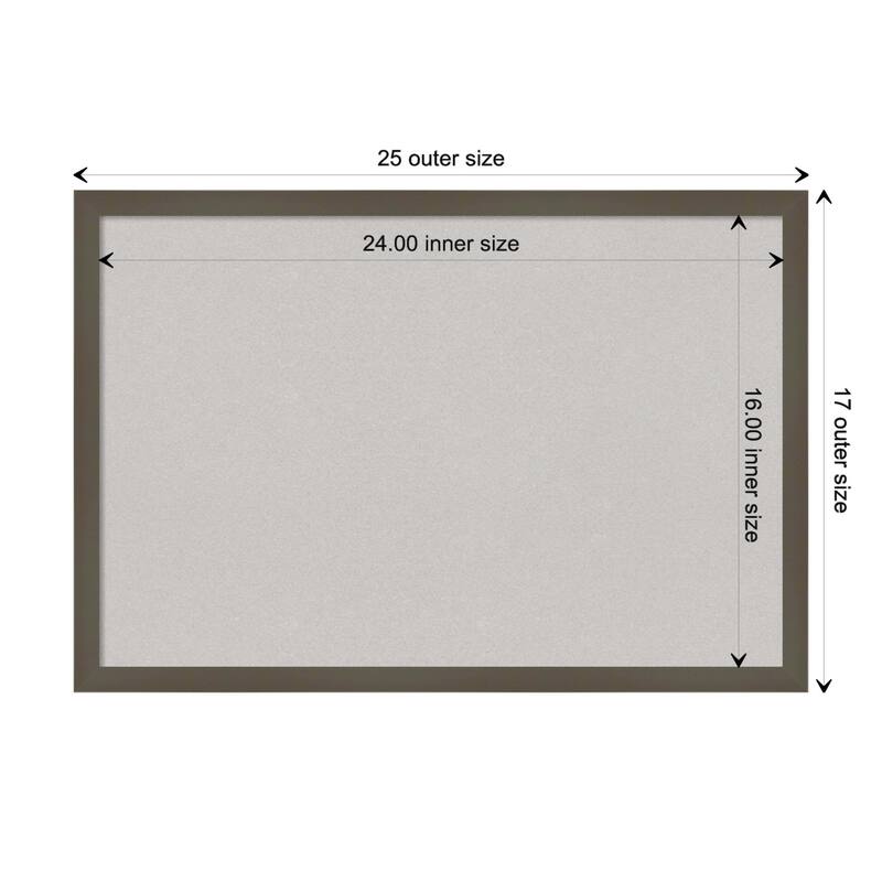 Svelte Wood Framed Grey Corkboard Bulletin Board - Svelte Clay Grey - Board Size 24x16