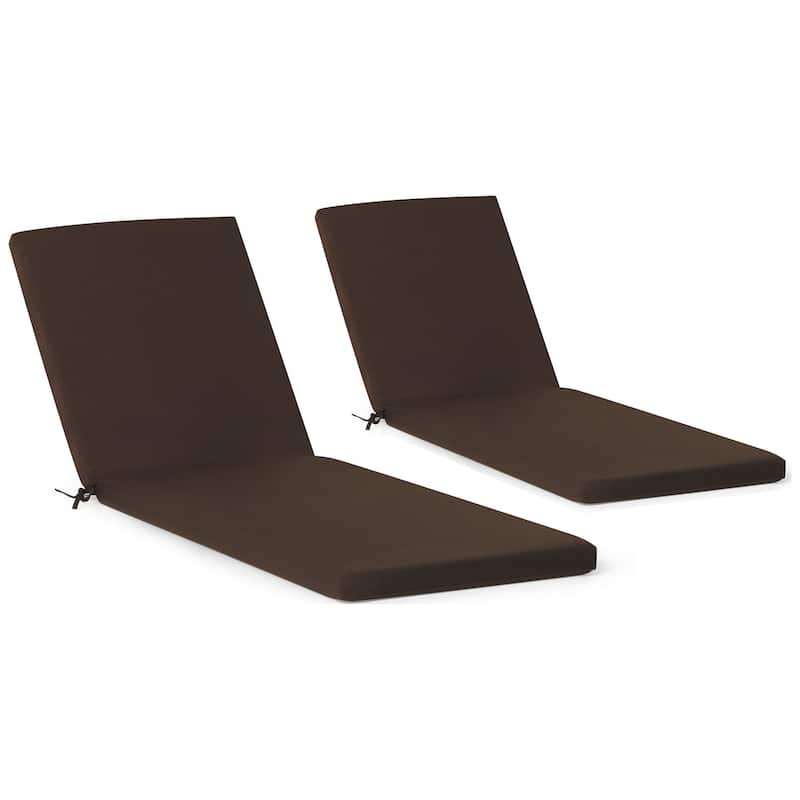 Polytrends Fading Free All Weather Outdoor Patio Chaise Lounge Cushions - (Set of 2)