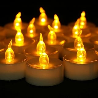 24 PCS Flameless Smokeless Flickering Flashing LED Tealight Candles Battery Operated for Wedding