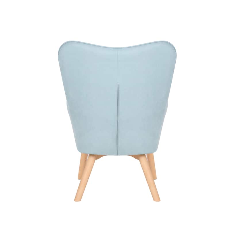 Porthos Home Panya Fabric Accent Chair with Pillow, Rubberwood Legs
