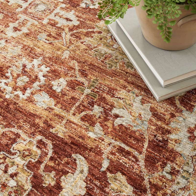 Nourison Petra Traditional Persian Medallion Border Area Rug