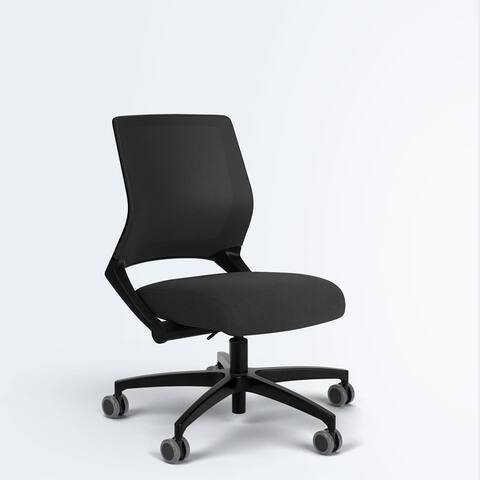 Via Seating Reset Armless Work Chair with Generous Recline, Integrated Lumbar Support for Compact Home Offices