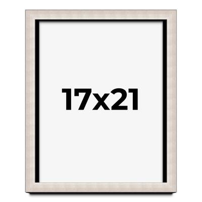 17x21 Shadow Box Frame Silver Real Wood Contemporary Shadowbox Display Frame UV Acrylic Front Acid Free Backing and Hardware