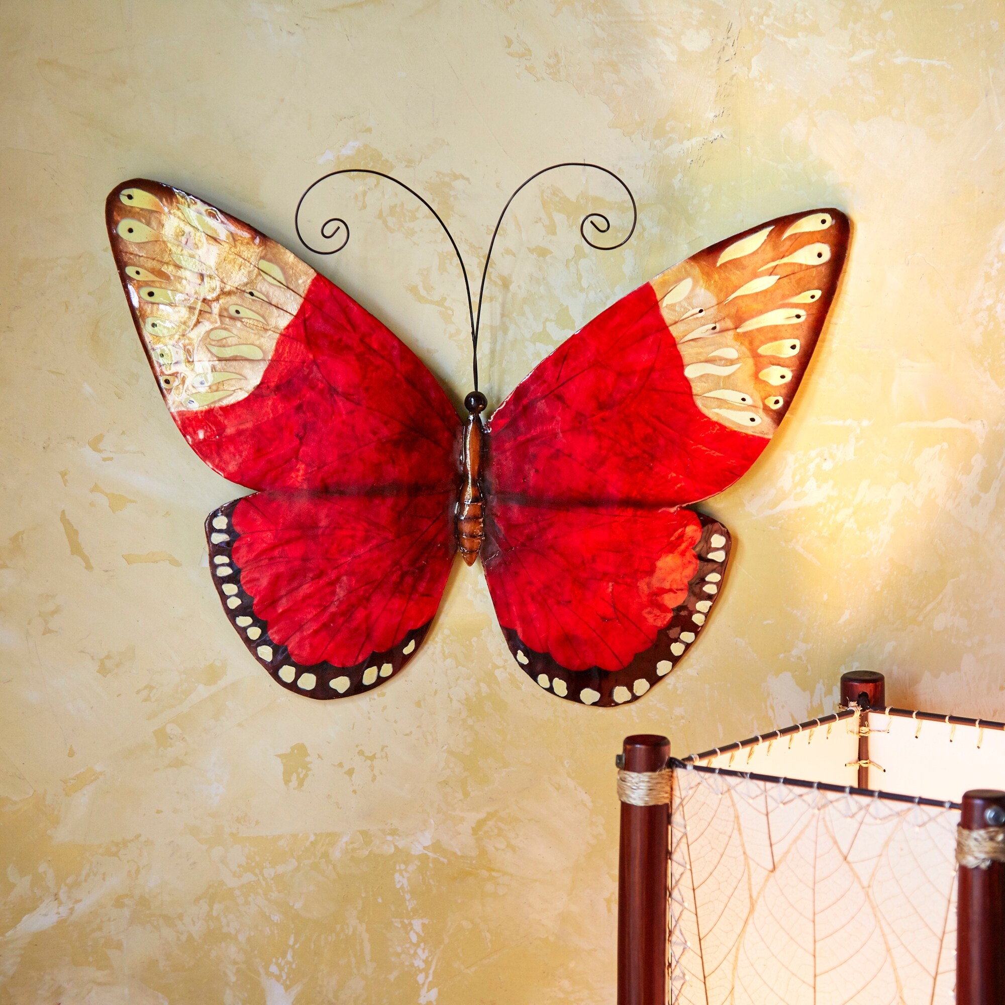 Handmade Red Butterfly Wall Art On Sale Overstock 8434214 These beautiful butterflies are helpful as paper decorations for festivals and christmas this diy butterfly craft is a wall hanging decoration that will look incredibly beautiful and suite the this butterfly craft activity helps you do just that. handmade red butterfly wall art